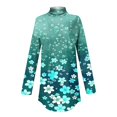 thumbnail image 4 of Sevevn Women's Fashion Printed Long Sleeve Printed Turtleneck Top T-shirt Green XXL Early Access Deals, 4 of 5