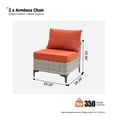 thumbnail image 2 of Vcatnet 2 Pieces Patio Outdoor Conversation Set All Weather Furniture Wicker Rattan Sofa Set,Coarse Orange Red, 2 of 5