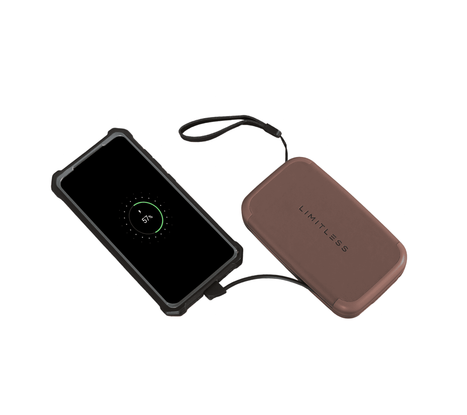 RFID Blocking Wallet & Power Bank With Built-In Charging Cable & Interchangeable Adapters (Mahogany)