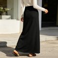 thumbnail image 4 of Arlun Trendy Maxi Skirts for Women Elegant High Waist H Line Long Straight Long Skirt Summer Casual Solid Color Slim Straight Floor Pencil Skirt with Pockets and Buttons Black XL, 4 of 8