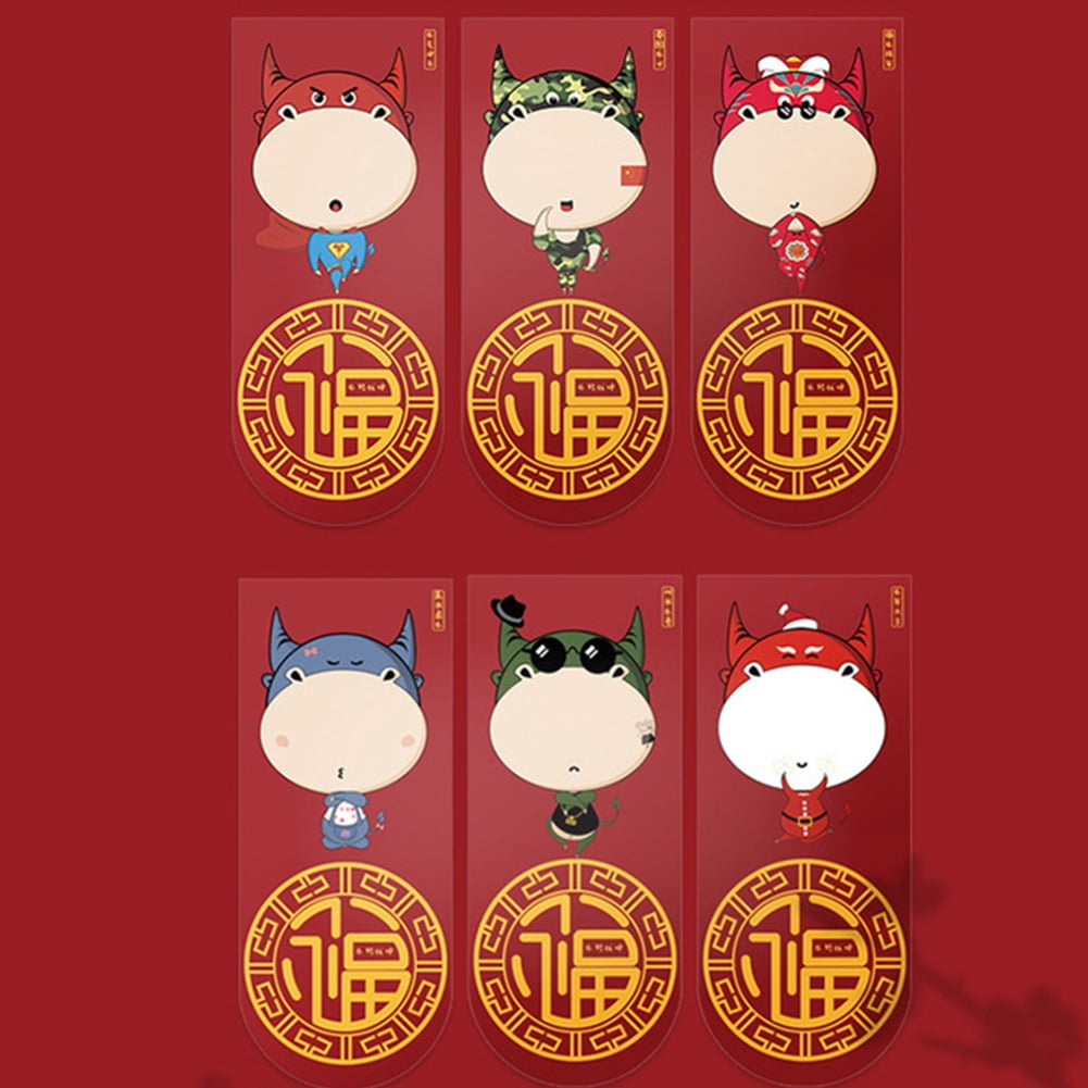 Paper Red Envelopes Chinese New Year Gift Lucky Money Cartoon Ox Multifunctional Walmart Com Walmart Com
