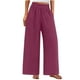 thumbnail image 1 of Pantalones de la Cintura Elástica de las Mujeres de Color Sólido Bolsillo Casual Pantalones de Moda 95% Poliéster 5% Spandex, Nuevos Pantalones Estirables para el Uso Diario, 1 of 9