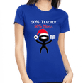 thumbnail image 2 of Funy Teacher Christmas Shirt for Women 50% Teacher 50% Ninja Shirt Womens Christmas Teacher Gift, 2 of 6