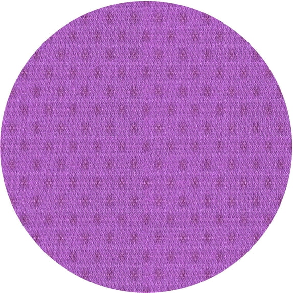 Ahgly Company Indoor Round Patterned Bright Neon Pink Purple Area Rugs, 6' Round