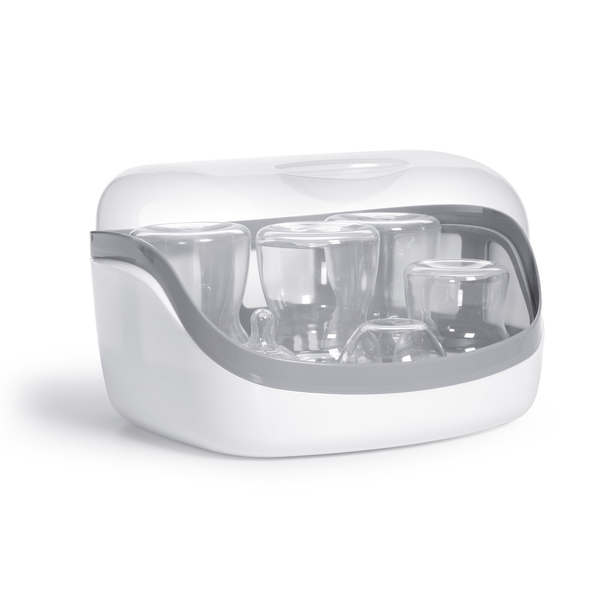 Chicco Microwave Steam Sterilizer for Baby Bottles, Nipples, Pacifiers, and Other Feeding Items - White