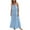 Light Blue, variant on Honeeladyy Spaghetti Strap Maxi Dress for Women Summer Boho Solid Color Loose Vacation Beach Sundress Purple XXXL