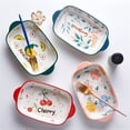 thumbnail image 3 of 500ML Ceramic Tableware Household Baking Cheese Baked Rice Baking Tray Oven Microwave Double Ear Plate, 3 of 4