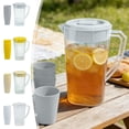 thumbnail image 1 of Transparent Cold Brew Carafe, Large Capacity Beverage Dispenser With Push Lid, for Refrigerator Storage, White, 1 of 9