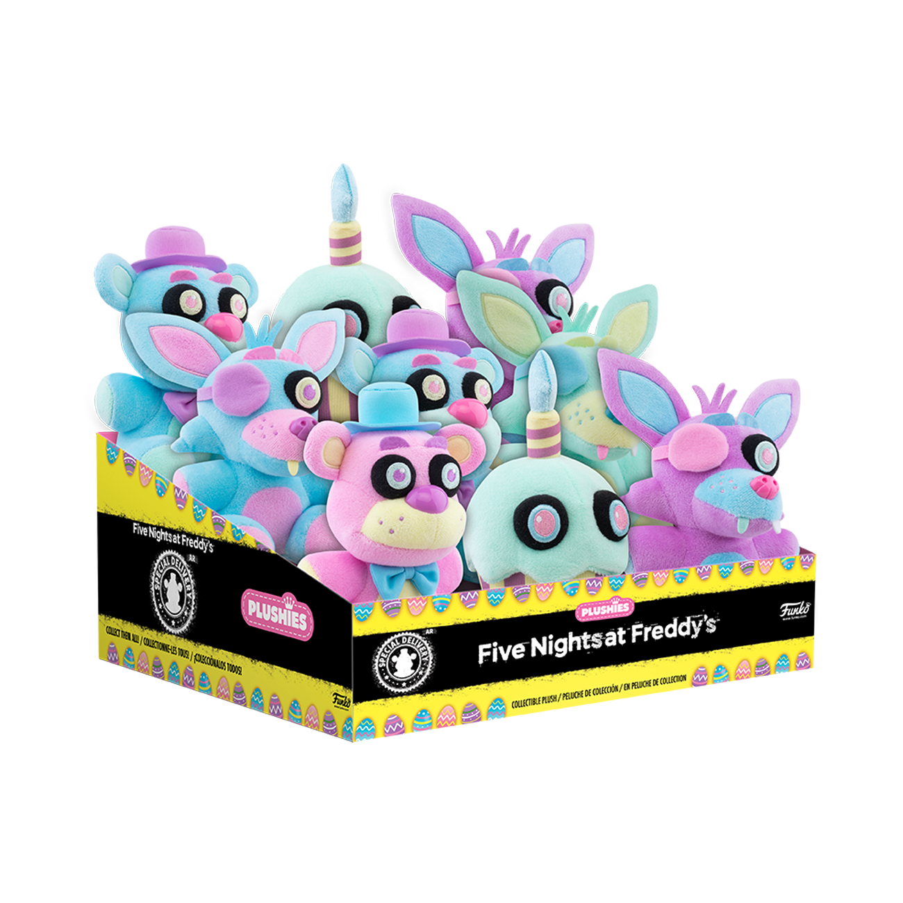  Funko FNAF Spring Pastel Colorway Plush Set of 5 - Cupcake,  Foxy, Freddy Blue and Freddy Pink, Foxy Blue and Foxy Purple : Toys & Games