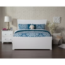 Traditional Full Bed Frame with Footboard - Victorian Style Bed - White Finish - HomeStock