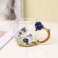 thumbnail image 3 of CAROOTU Enamel Coffee Tea Cup Mug 3D Rose Butterfly Glass Cups Wedding Gift, 3 of 6