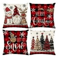 thumbnail image 2 of Christmas Pillow Covers 18×18 inch Set of 4, Vintage Throw Pillow Covers, Christmas Winter Holiday Cushion Case for Home Sofa Couch Retro Farmhouse Outdoor Decor, 2 of 6