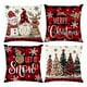 thumbnail image 2 of Juego de 4 fundas de almohada navideñas | Estampado de Papá Noel, muñeco de nieve y árbol de Navidad | Decoración navideña de poliéster de 45 x 45 cm | Fundas de cojín para dormitorio y sala de estar, 2 of 5