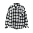thumbnail image 5 of Plaid Tops for Women, Yigetop Spring and Autumn Style Women's Plaid Shirt Jacket Shirt inner Wear Top. Women's Plaid Shirt Black 2XL, 5 of 9