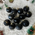 thumbnail image 5 of AZXY 12PC Tree Ornaments Balls Sets For Christmas Black Christmas Tree Ornament Decorations Hanging Plastic Glitter Xmas Decor Shatterproof for Holiday Indoor Party Supplies, 5 of 7