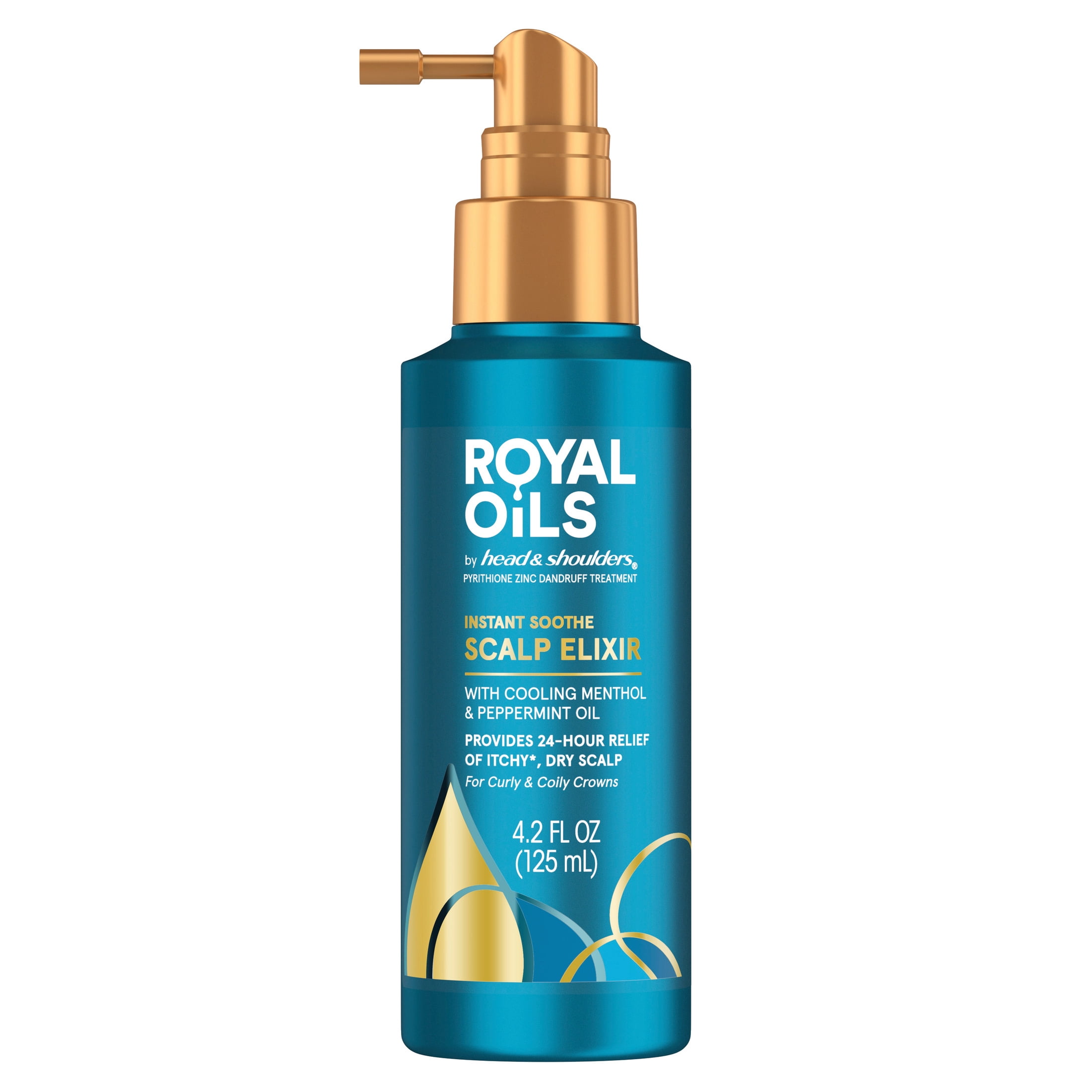 Head & Shoulders Royal Oils Instant Soothe Scalp Elixir Treatment, 4.2 fl oz, for Dry Scalp