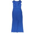 thumbnail image 1 of Ralph Lauren Womens Stretch Crepe Gown Dress, Blue, 2, 1 of 2