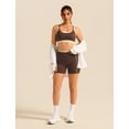 thumbnail image 4 of IBTOM CASTLE Double Layer Workout Sets for Women 2 Piece Sports Bra High Waist Biker Shorts with Pocket Yoga Pialtes Outfits Brown, 4 of 7