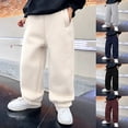 thumbnail image 6 of Aihuaihua Girls Boys Sweatpants Toddler Kids Solid Drawstring Elastic Waist Joggers Outdoor Thick Warm Pants with Pockets Black, 6 of 6