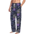 thumbnail image 2 of Uemuo Lavender Flowers Pattern Men's Wide Leg Palazzo Lounge Pants with Pockets Light Weight Loose Comfy Casual Pajama Pants-X-Large, 2 of 9