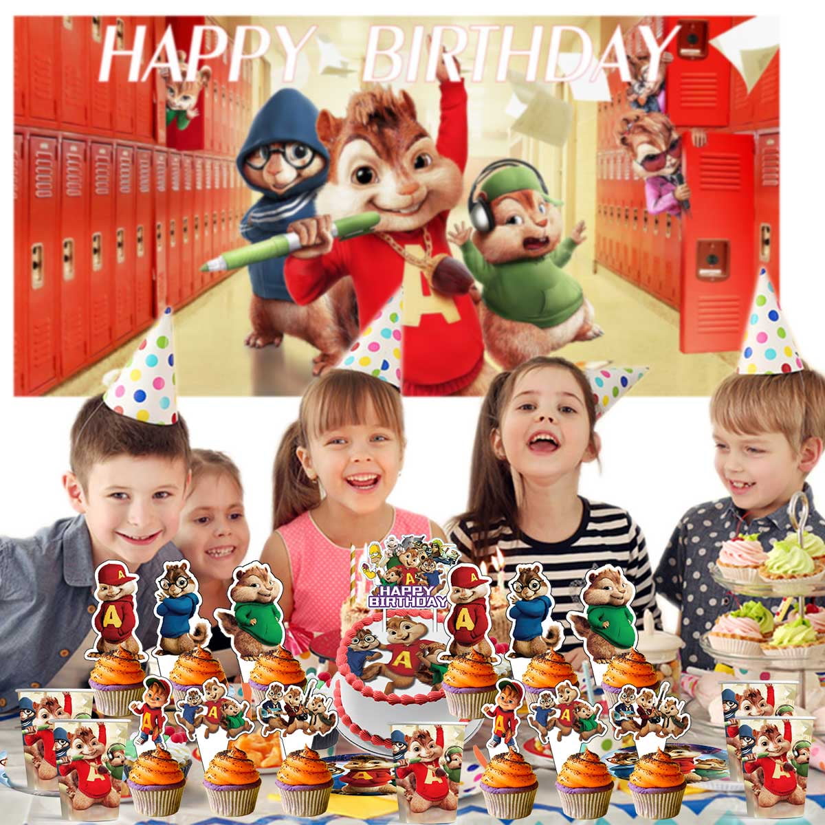 Alvin And The Chipmunks Party Decor Supplies Honeycomb Centerpieces Table  Toppers Cake Toppers Decorations for Birthday, image size:1200x1200