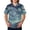 Blue #006, variant on Halloween Scrub Tops for Men Ghost Witch Hat Print V Neck Scary Scrub Shirts Skeleton Plus Size Short Sleeve Spooky Medical Uniforms with Pockets L