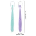 thumbnail image 3 of 2pcs Silicone Baby Feeding Spoons with Container Case Baby Utensil (Purple and Green）, 3 of 8