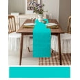 thumbnail image 6 of Turquoise Rhombus Plaid Table Runners 72 Inches Long, Cotton Linen Fabric Table Runner Dresser Scarf, Abstract Check Modern Vintage Tablerunner for Party/Kitchen/Dinner/Wedding Decor 13''x72'', 6 of 7