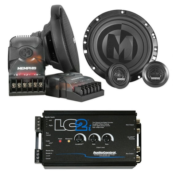 Memphis Audio PRX60C 6.5" Car Component Speakers+AudioControl Hi/Lo Converter