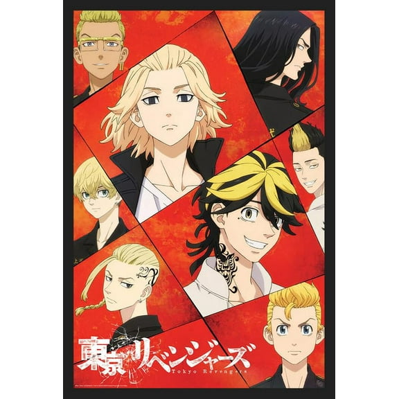 BUY ART FOR LESS Officially Licensed Tokyo Revengers Framed Art Poster - 24 x 36 Inch - Sturdy Engineered Wood Frame with Plexi Glass - Ready To Hang