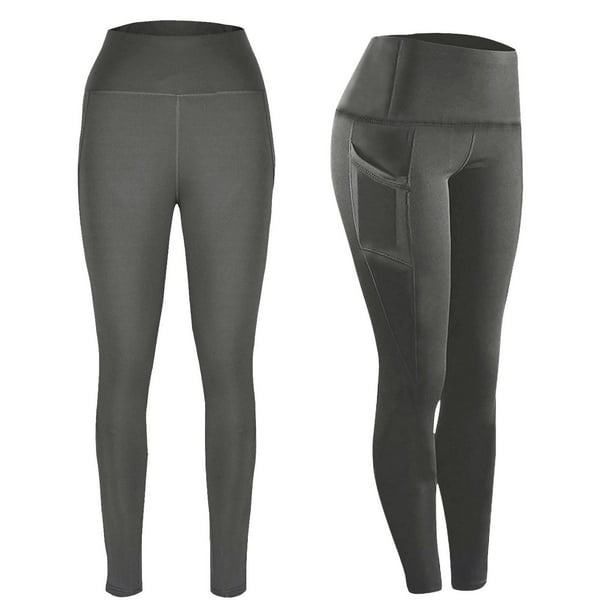 MKLEKYY Conjunto deportivo para mujer, leggings de cintura alta para mujer, pantalones de yoga estilo pantalón de talla grande, leggings de entrenamiento suaves de longitud completa con bolsillos