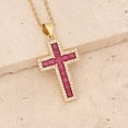 thumbnail image 3 of Jiwoy Cross Necklace for Women Christian Pendant Necklace 3A Cubic Zirconia Stainless Steel 18k Gold Plated 18 Inches Chain, 3 of 5