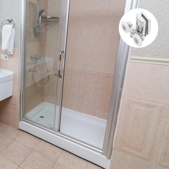 SOPOTUTU 2 Sets Metal Sliding Shower Door Rollers Replacement with Quiet Dual Wheel Design for Smooth