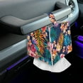 thumbnail image 7 of Psesaysky Tropical Tissue Box Cover, Hibiscus Palm Leaves Square Tissue Box Holder with Bottom Belt - Waterproof PU Leather Decorative Organizer for Tabletop, Bathroom, Car, Office, 7 of 7