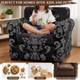 thumbnail image 5 of Bulopur Damask Sugar Skull 2Pcs Single Chair Covers Stretchable Halloween Protector Removable Cushion Covers Elastic Edge Anti-Slip Machine Washable for Apartment Living Room Bedroom Decor, 5 of 8