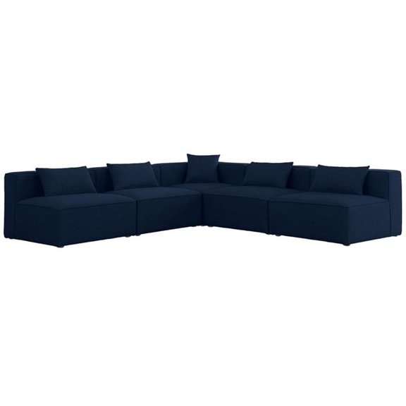 Meridian Furniture Cube Navy Durable Linen Modular Sectional