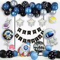 thumbnail image 1 of Spaceman Theme Birthday/ Balloon/ Set Starry/ Sky Rocket Aluminum Film Balloon/, 1 of 2