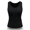 thumbnail image 6 of Soyumi Women Tank Top with Built-in Padded Bra Adjustable Wide Strap V-Neck Camisole Cotton Cami Shirts Summer Beach Vest Workout Going Out Y2K Cute Shirts, Black, 6 of 6