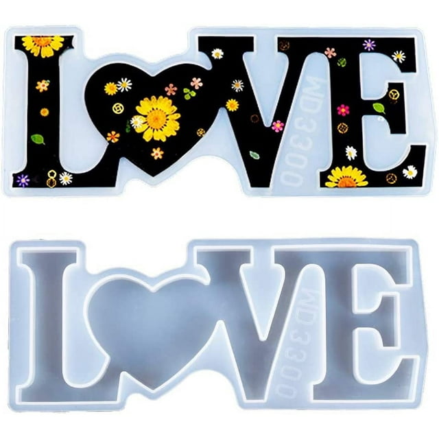 Moldes de resina de cristal con forma de símbolo de amor, moldes de silicona para fundición, arte de pared, moldes DIY para decoración de interiores del hogar.