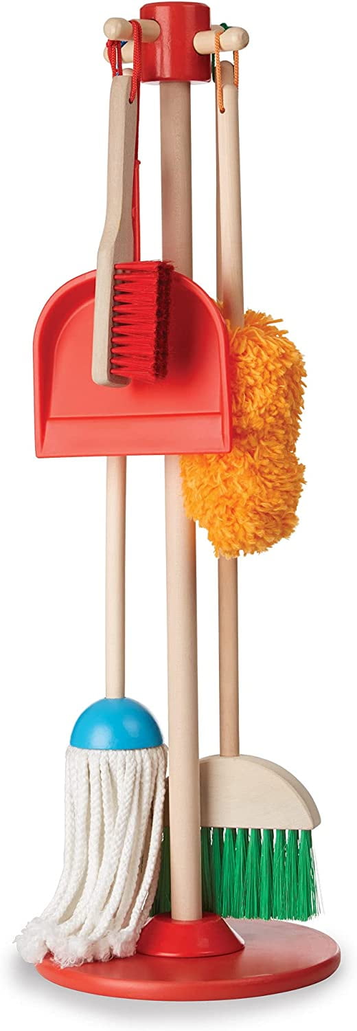  Toy Chef 6-Piece Dust Sweep Mop Set for Kids - Pretend Play House  Cleaning Tools w/Brush, Broom & Dustpan - Functional Playhouse Accessories  - Boys & Girls 3+ : Toys & Games