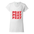 thumbnail image 2 of Wild Bobby Pray On It Pray Over It Pray Through It Inspirational/Christian Women Standard V-Neck Tee, White, X-Large, 2 of 6