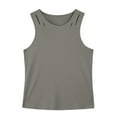 thumbnail image 5 of SSAAVKUY Men's Tank Top Quick Dry Cotton Sleeveless Shirt Breathable Solid Lightweight Muscle Tank Tee Shirt Gray XXL, 5 of 6