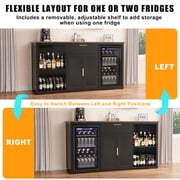 Long Coffee Bar Cabinet with Fridge Space, 70.1 M
