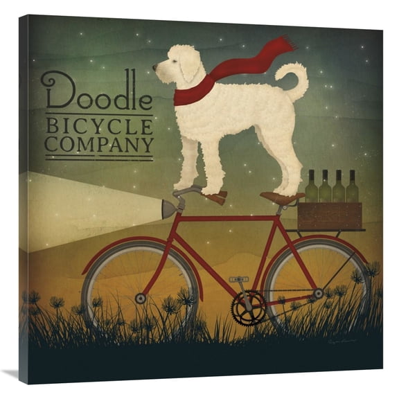 Global Gallery's 'White Doodle on Bike Summer' By Ryan Fowler Stretched Canvas Wall Art