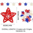thumbnail image 3 of CELNNCOE Outdoor 5 ft Battery LED Patriotic Rattan Star String Lights, 3 of 7