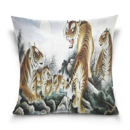 POPCreation Five Tiger Report Good News Throw Pillow Case Vintage Cushion Cover 20x20