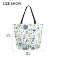 thumbnail image 5 of FORMRS Womens Canvas Tote Bag with Zipper Inner Pocket Shoulder Handbag, Blue Floral, 5 of 7