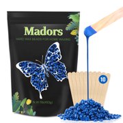 Simperf Wax Beans Kit 1lb/16oz with 10 Wax applicator Sticks for Full Body Removal Hair Chest Beans Bikini Mini Hard Face Skin Sensitive Painless Leg Body