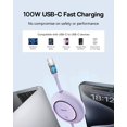thumbnail image 2 of Cable USB C Baseus de 100 W y 2 m de carga rápida retráctil, 2 of 7