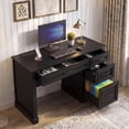thumbnail image 4 of Vabches Farmhouse Wood 47" Executive Desk, Home Office Computer Desk with Charging Station and File Drawer, 4 of 7